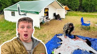 72 Hour BUSHCRAFT CAMPING CHALLENGE - *BEAR FOR DINNER*