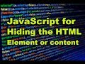 JavaScript for Hiding HTML Element or content
