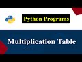 Python Program To Display Multiplication Table