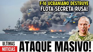 Putin exige reunión urgente! F-16 ucraniano destruye portaviones ruso con 50 jets secretos a bordo!