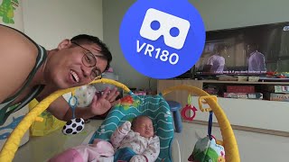 [VR180 5.7k] Vuze XR Indoor Daylight Test - Baby Riley is on Fire!