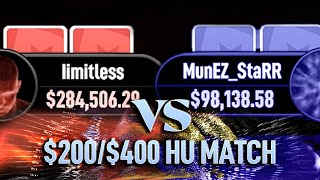 Top Pots ep12 $200/$400 HU limitless vs MunEZ_StaRR Highlights High Stakes Cash Game