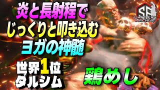 【世界1位 極・ダルシム】コレがヨガの力！炎と長射程の手足でじっくりヨガの神髄を叩き込む  鶏めしダルシム｜ 鶏めし (ダルシム) vs ベガ , さとる (ラシード) , ジュリ【スト6】