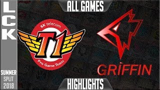 SKT vs GRF Highlights ALL GAMES - LCK Summer 2018 Week 2 Day 4 - SK Telecom T1 vs Griffin Highlights