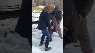 Grandma Makes Snow Angel On 85th Birthday | Shorts