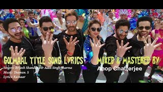 Golmaal Title Song Lyrics Video - Ajay Devgn | Parineeti | Arshad | Tusshar | Shreyas | Kunal | Tabu