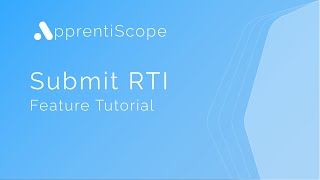 How to Submit RTI Hours | ApprentiScope Tutorials