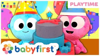 Kinetic Sand For Kids w Unicorn Birthday Cake | Pretend Play \u0026 Fun w GooGoo \u0026 Gaagaa | BabyFirst TV