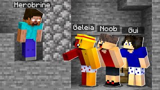 😱 Minecraft mas o HEROBRINE NOS PERSEGUE (DESAFIO: 3 CAÇADORES vs YOUTUBERS)