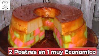 Gelatina + Flan = GELAFLAN sin horno 2 Recetas en 1