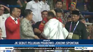 JK Sebut Pelukan Prabowo-Jokowi Spontan