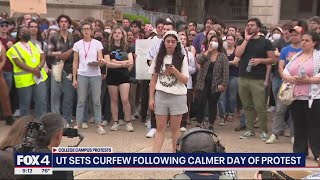 UT Austin sets curfew following calmer day of pro-Palestinian protests