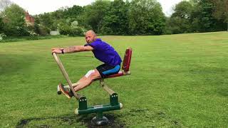 Outdoor gym - dismounting the rower