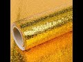 Wallpaper Aluminium Foil Anti Air & Anti Minyak - Orange Silver