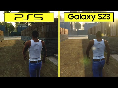 GTA San Andreas The Definitive Edition Samsung Galaxy S23 vs PS5 Graphics Comparison Mobile vs PS5