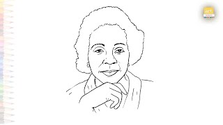 Coretta Scott King drawing easy | Art tutorial | How to draw Coretta Scott King easily #artjanag