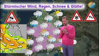 Glätte- \u0026 Wetterwarnung: Wind, Regen, Schnee \u0026 Glätte! Aktuelle Wettervorhersage 31.01.-05.02.