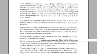 കൊറോണ റിപ്പോർട്ട് ചെയ്യുന്ന ആരോഗ്യ പ്രവർത്തകർക്ക് വീട്ടിലെ ചികിത്സയ്ക്കായി മാർഗരേഖ പുറപ്പെടുവിച്ചു