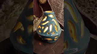 Лампа-подсвечник немного кривенький #творчество #ceramic #candlestick #глина #лепка