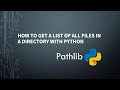 Pathlib Tutorial || How to Get a List of All Files in a Directory With Python