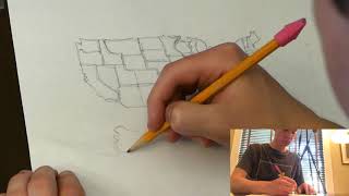 USA Freehand Map From Memory