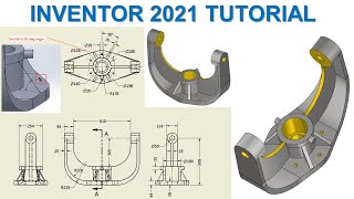 Inventor 2021 Tutorial #204 | 3D Modeling Basic Beginners