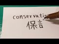 how to write chinese word conservation 保護