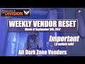 The Division Weekly Reset (September 8th, 2017) - All Dark Zone Vendors