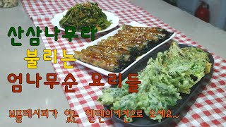 [헬렌요리] 엄나무순으로 만드는 두릅요리들,무침, 고기말이, 튀김 Kalopanax Dishes, Seasoned, Fried, and Pork Rolls