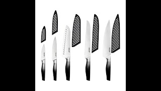 Hecef Gradient Black Kitchen Knife Set of 5 High Carbon German Stainless Steel Chef Knife #chef