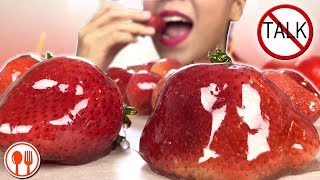 ASMR Candied Strawberries (Crunchy eating sounds) | LaniEats ASMR