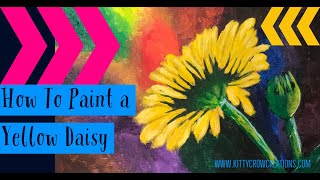 Easy Beginner Painting: How to Paint A Yellow Daisy