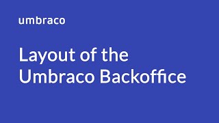 Layout of the Umbraco Backoffice