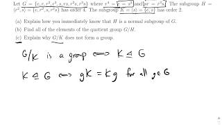 Groups: A Subgroup that is not Normal