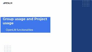 Group Usage & Project Usage