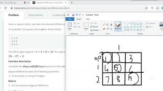 Solving: Part 5 (Diagonal-Difference) Hacker Rank Problem Javascript