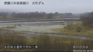 高瀬川 信濃川水系 長野県安曇野市 犀川・高瀬川・穂高川・万水川合流点 ライブカメラ (2023/02/19) 定点観測 Shinano Rive, Takase River Live Camera