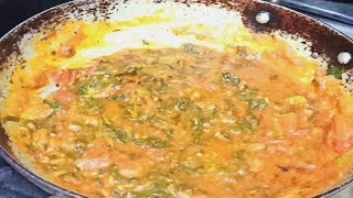 పాలకూర టమాటా కర్రీ//spinach tamata curry in Telugu