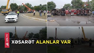 İmişlidə ağır qəza, yanacaq daşıyan avtomobil aşdı  - APA TV