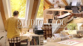 ✸ STUDIO VLOG 13 ✸ | shop update, making stickers, Vograce products arrived, & drawing