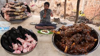 मटन पाया करी बनाने की विधि | mutton paya recipe cooking in village traditional style | mutton paya