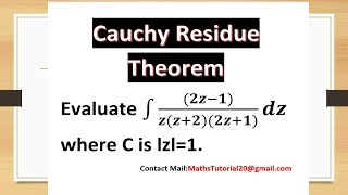 Residue Theorem/Cauchy Residue Theorem Example in Tamil-Complex Integration