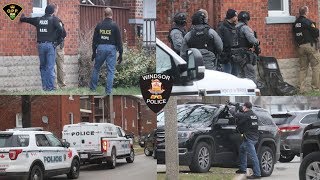 Police StandOff On Elliott St - O.P.P., R.O.P.E. \u0026 Windsor Police E.S.U./SWAT Team On Scene