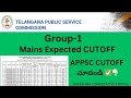 GROUP-1 MAINS Expected CUTOFF💥/TGPSC Group1 update/#tgpsc #group1 #groups #exam #telangana