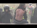 Paris police used tear gas and water cannons