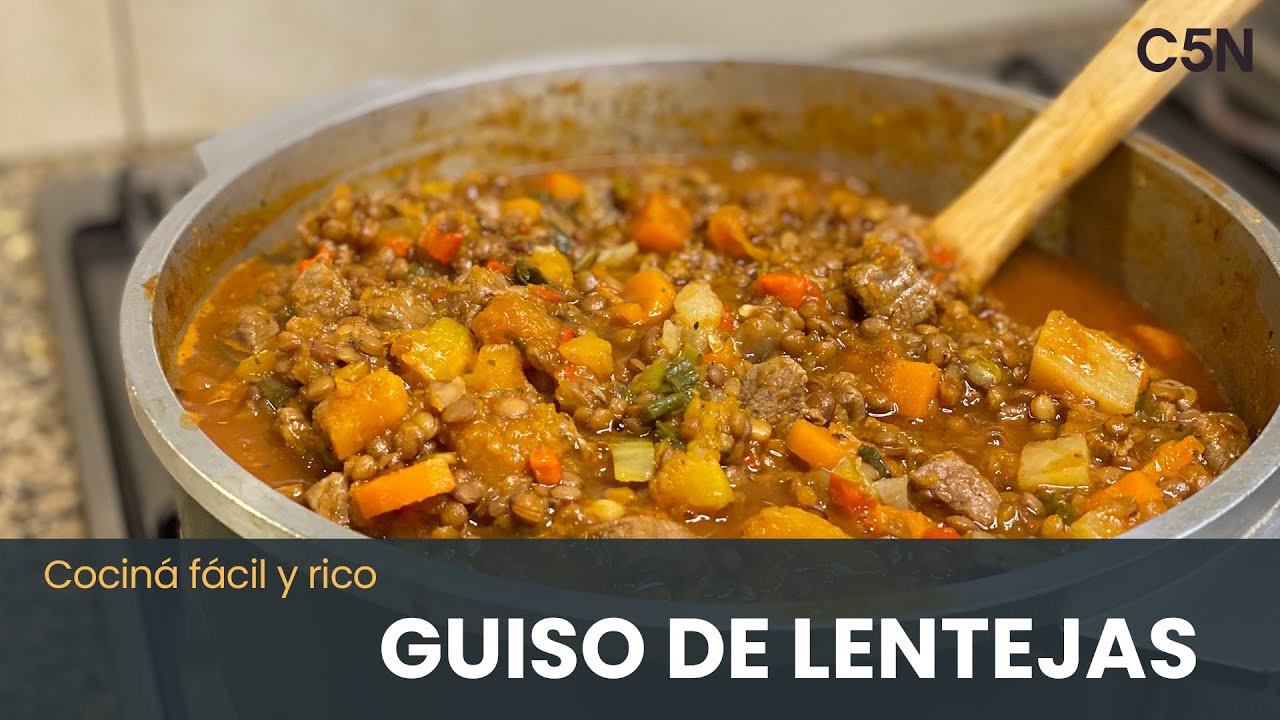 RECETA De GUISO De LENTEJAS - YouTube