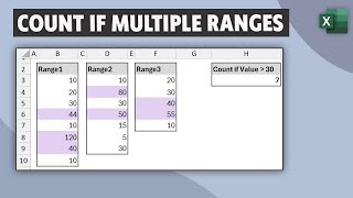 Count values across multiple ranges based on a criteria - COUNTIF multiple ranges