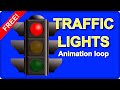 ✅ Green Screen American TRAFFIC LIGHT SEMAPHORE City Lights (Smart Blue screen Chroma key FREE USE!)