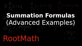 Summation Formulas and Sigma Notation (Part 4) Examples