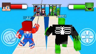 JJ vs Mikey LOVE ROAD Spider-Man vs Venom Game - Girl Prison Run - Maizen Minecraft Animation